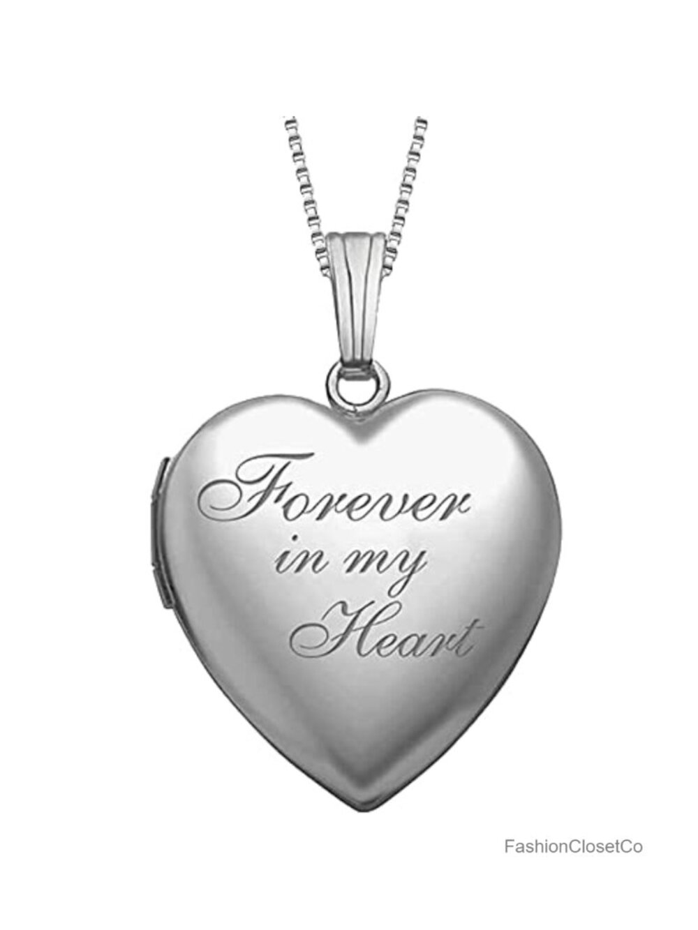 Personalized Forever In My Heart Locket Necklace Silver